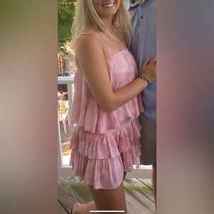 Mustard Seed Pink Ruffle Mini romper